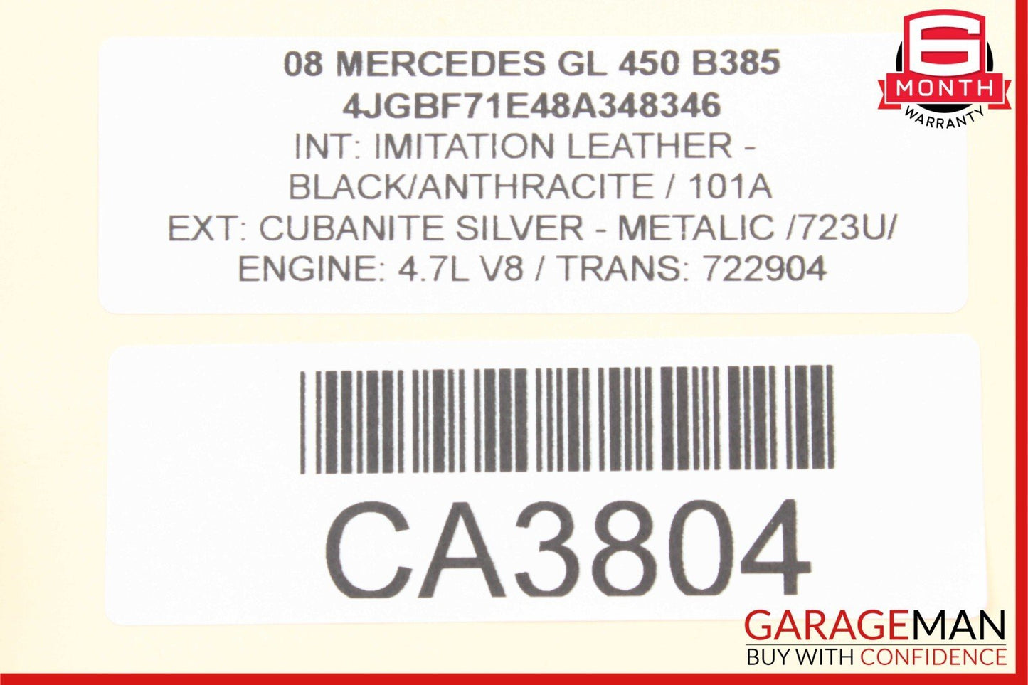 07-12 Mercedes X164 GL550 GL450 Front Left Side Top Upper Seat Cushion Cover