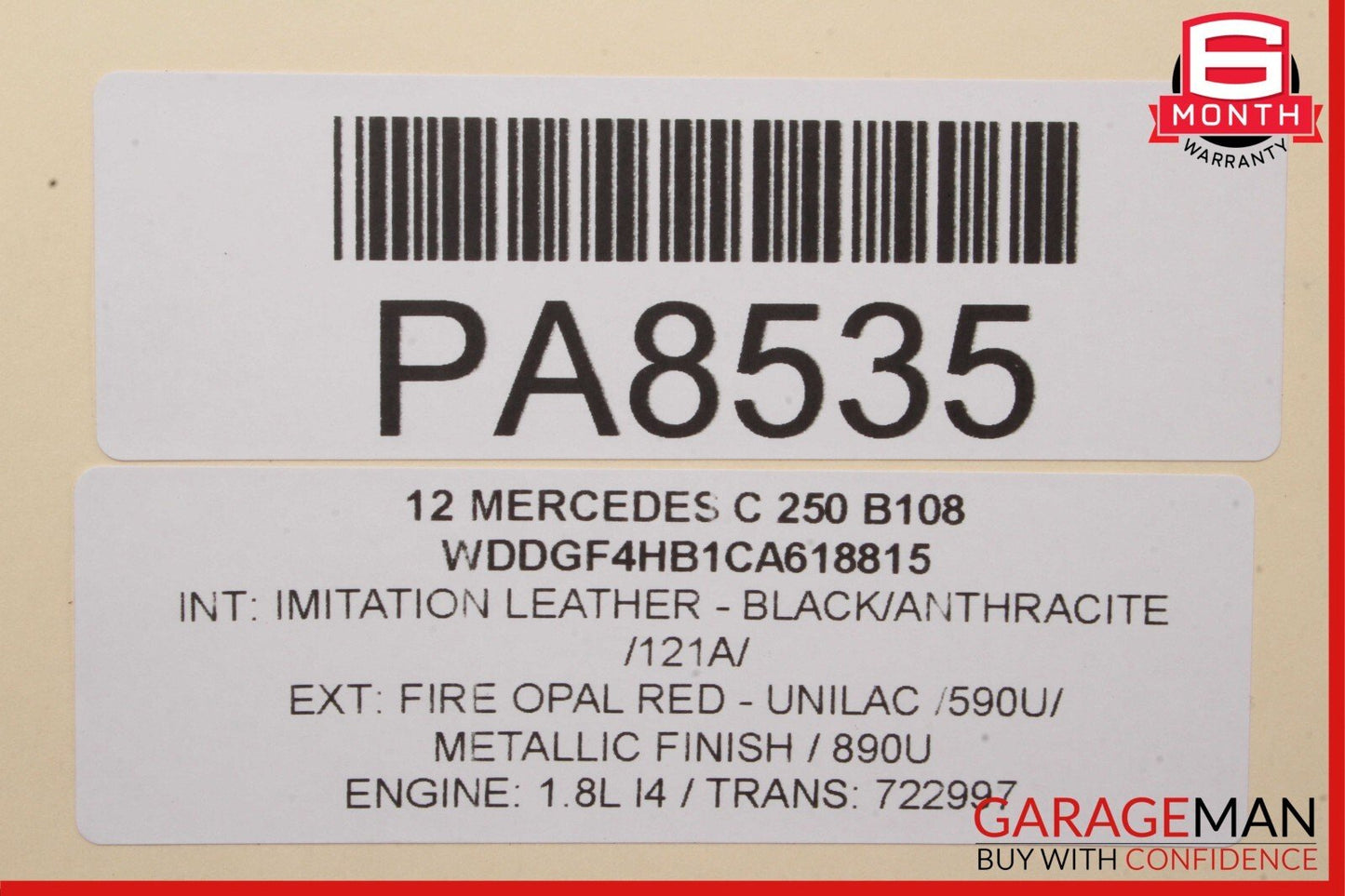 12-15 Mercedes C250 SLK250 7G Tronic Automatic Transmission Assembly 722997 171k