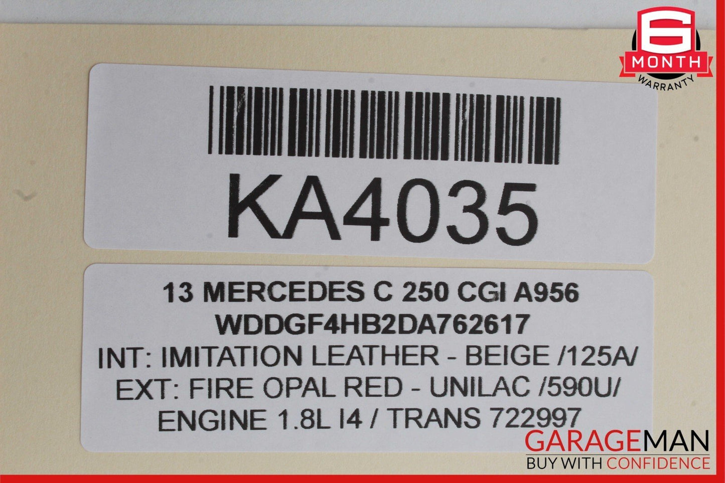 08-21 Mercedes W204 C250 GLK350 GL550 Rear Overhead Dome Light Beige OEM