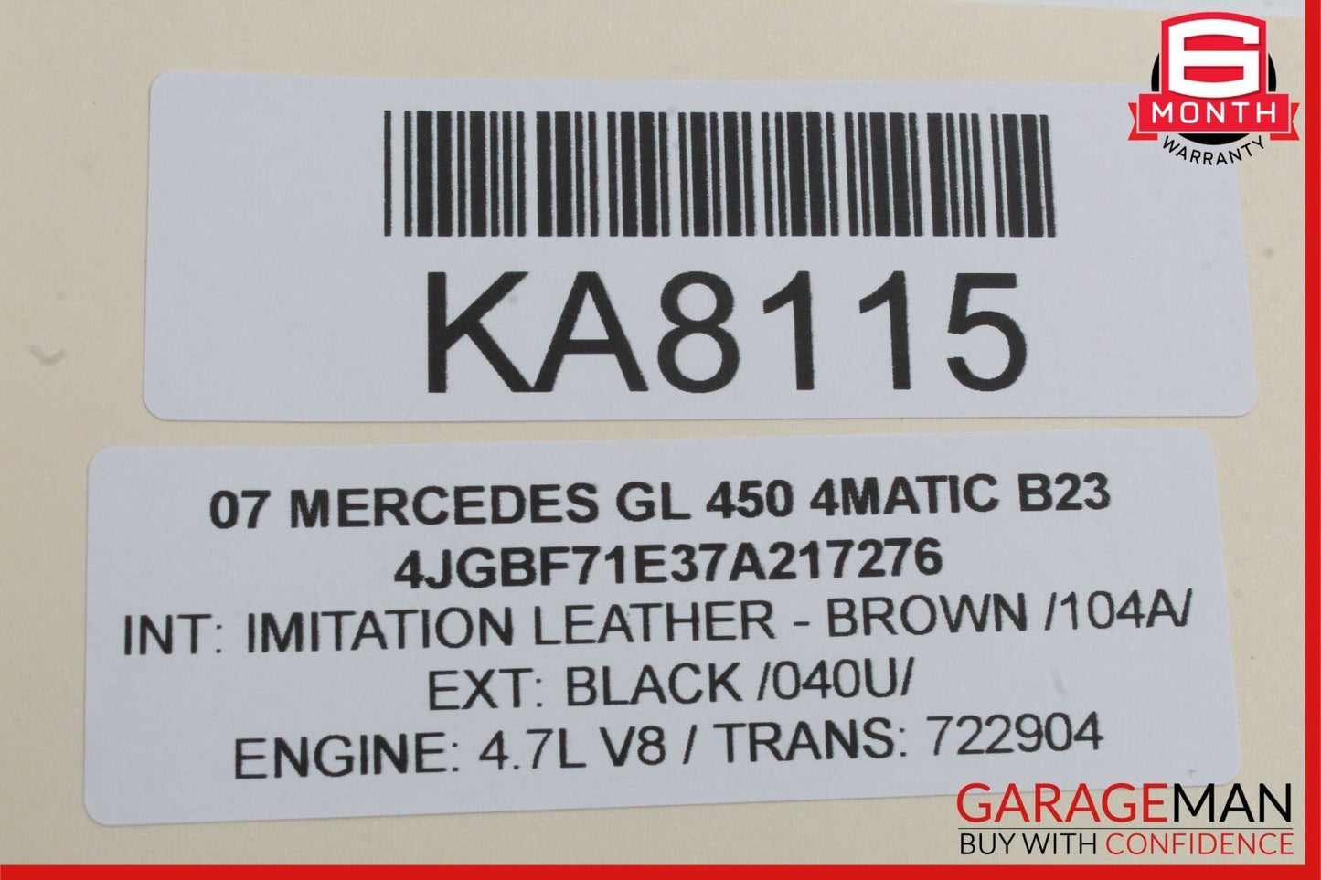 07-12 Mercedes X164 GL450 4Matic GL350 Trunk Lid Tailgate Hatch Handle OEM
