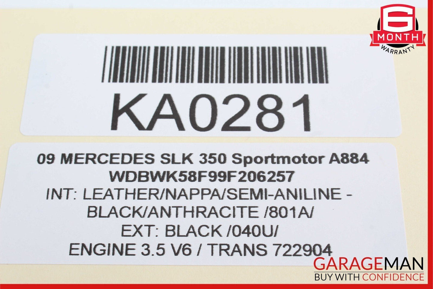 05-11 Mercedes R171 SLK280 SLK350 Front Right Side Door Window Regulator Motor