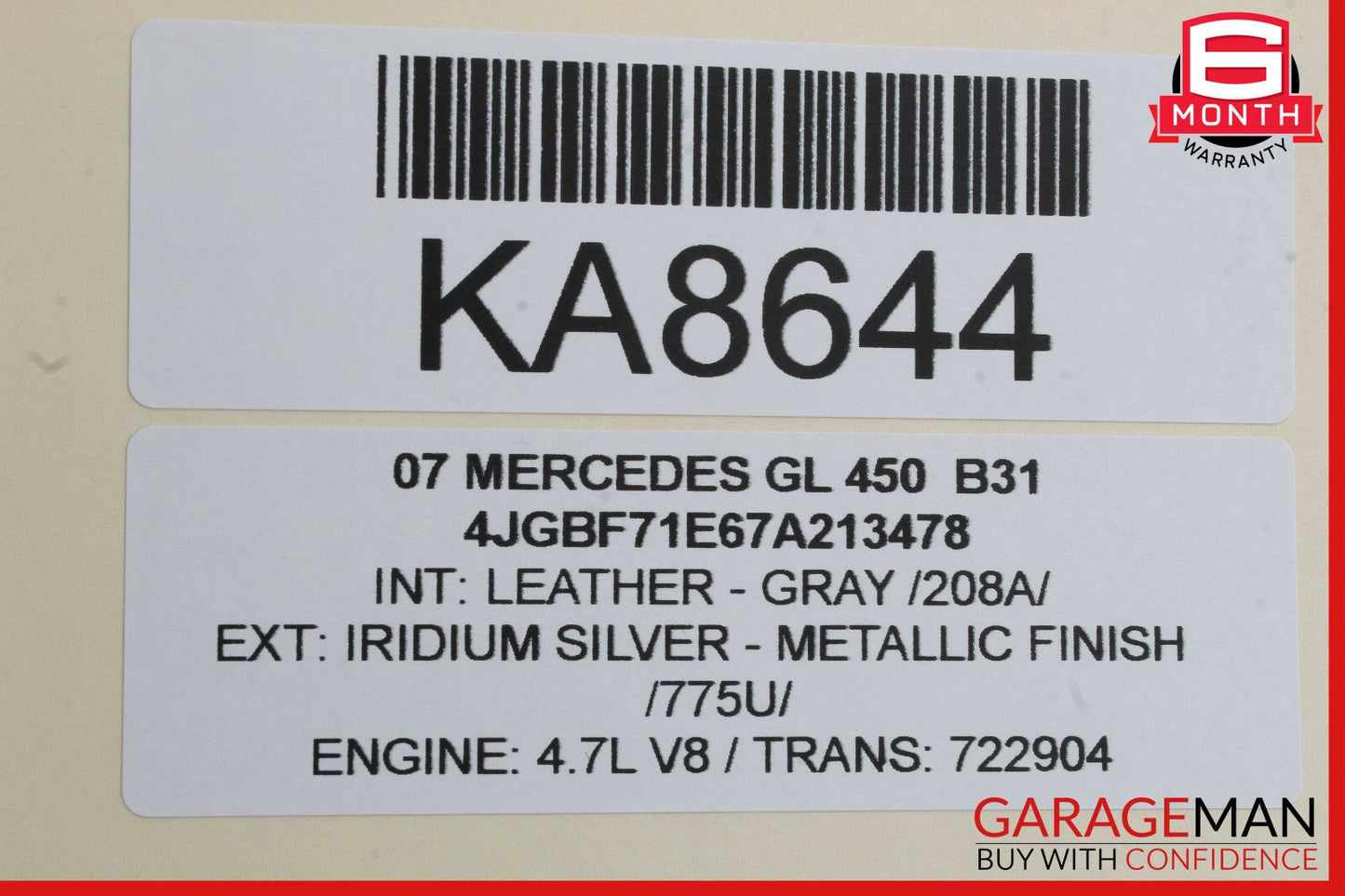 07-08 Mercedes X164 GL450 GL550 Trunk Lid Tailgate Hydraulic Pump Motor Cylinder