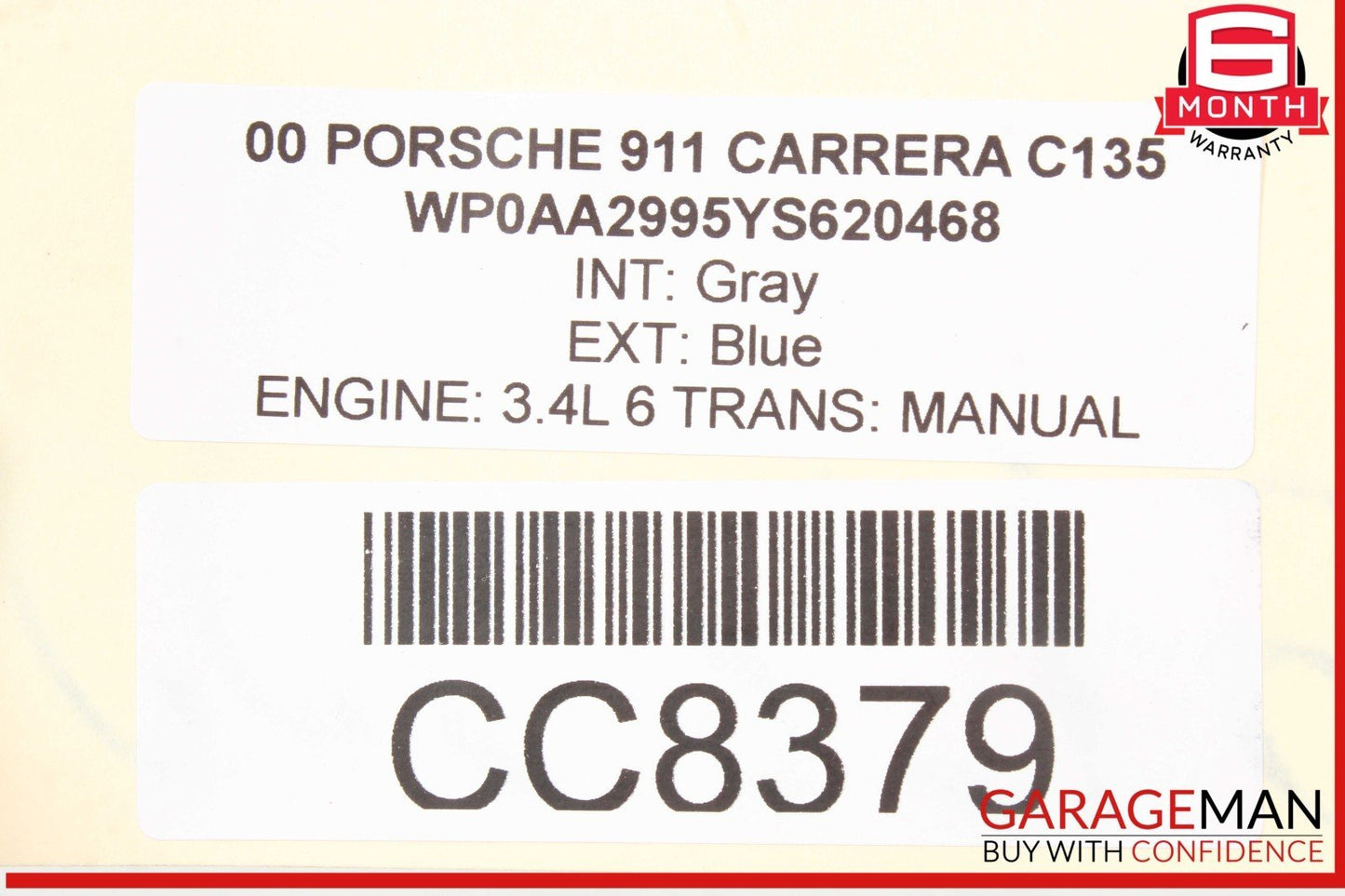 99-05 Porsche Carrera 911 996 Rear Left Driver Side Lower Seat Cushion OEM