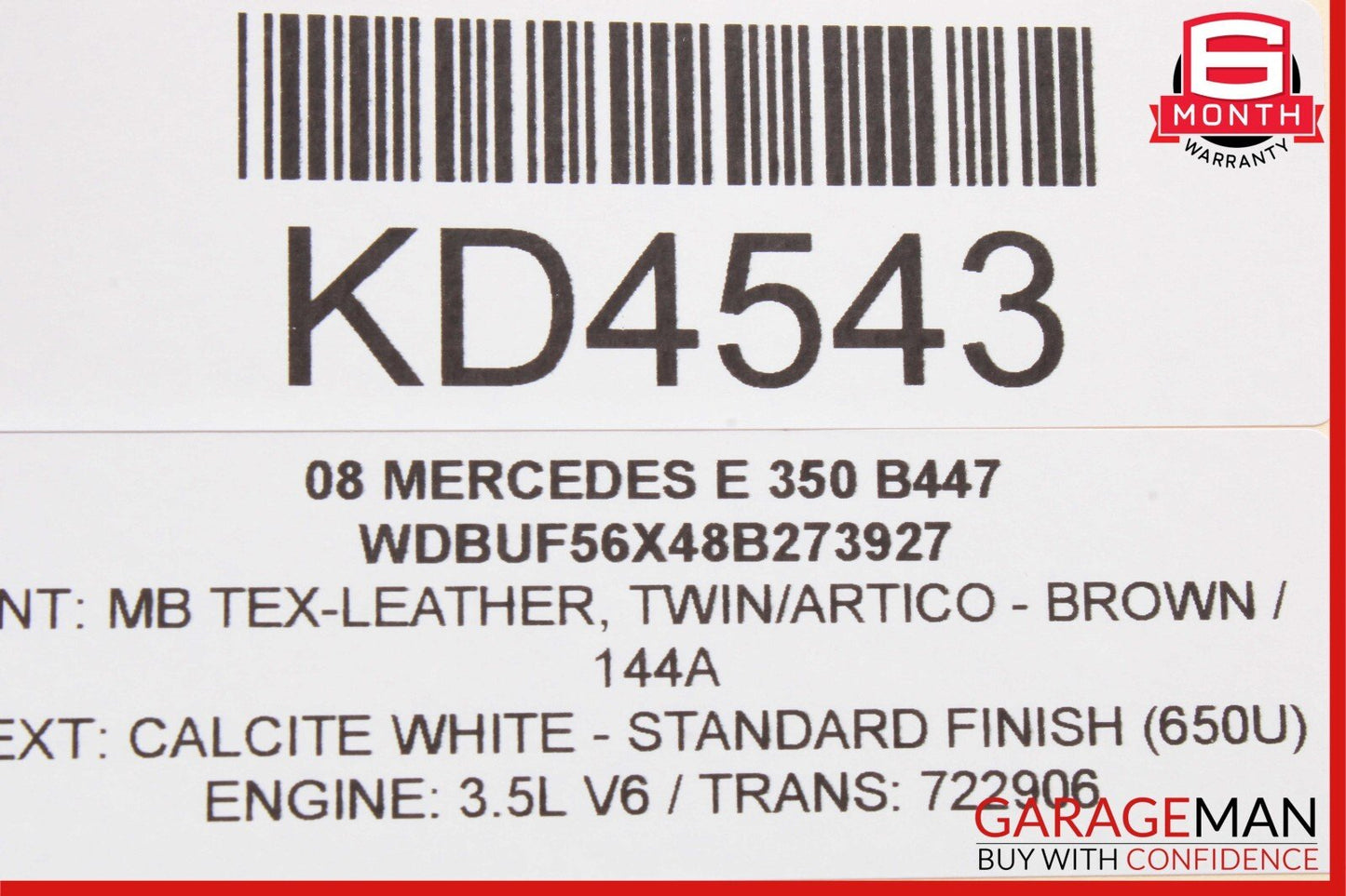 03-09 Mercedes W211 E350 E500 Front Right Exterior Door Handle Calcite White