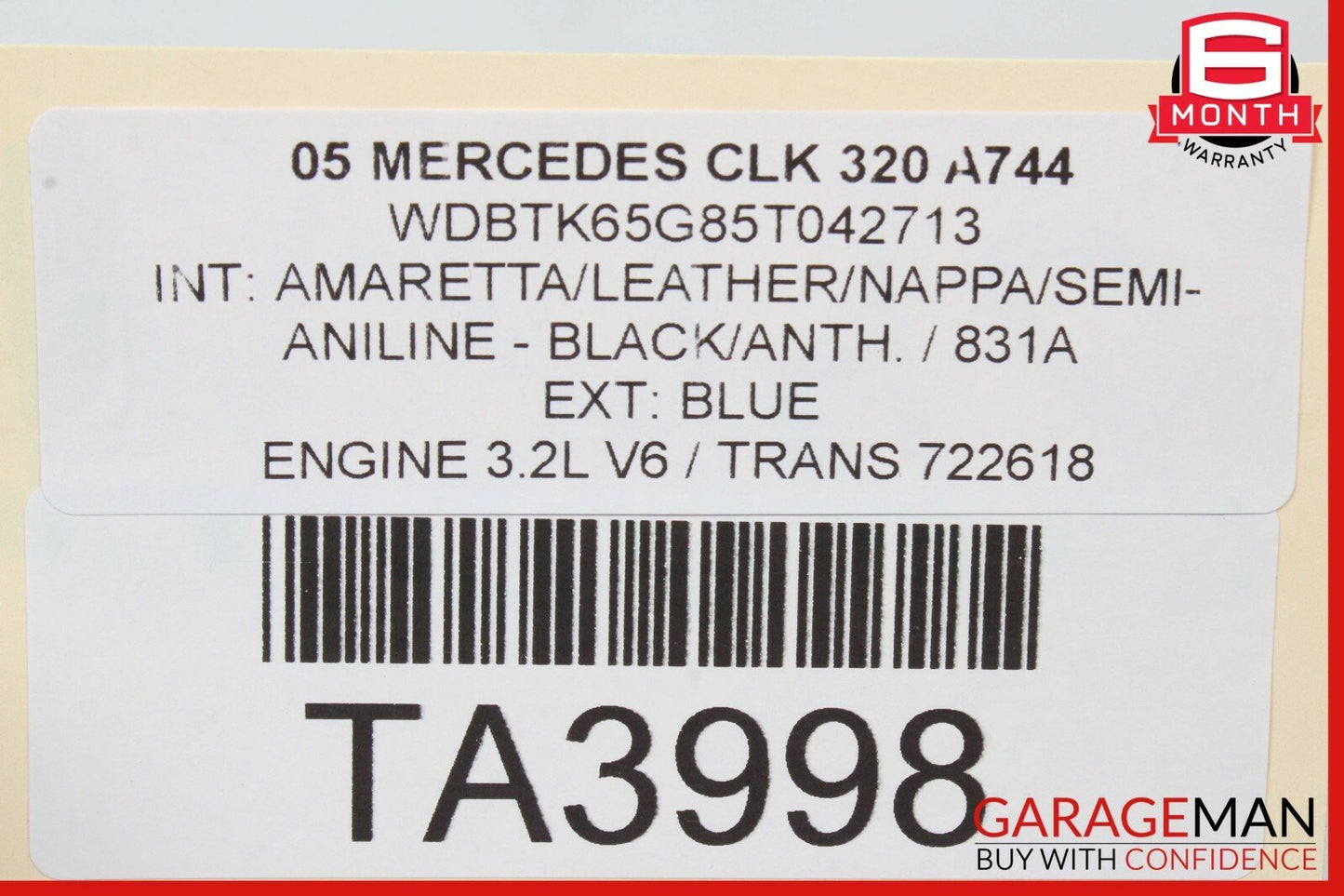 03-05 Mercedes W209 CLK320 Front Right Passenger Side Interior Door Panel OEM