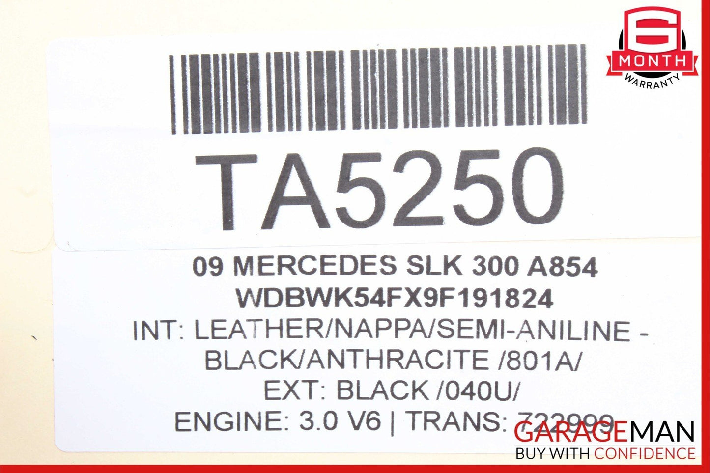 05-11 Mercedes R171 SLK300 SLK350 Power Brake Booster Master Cylinder Reservoir