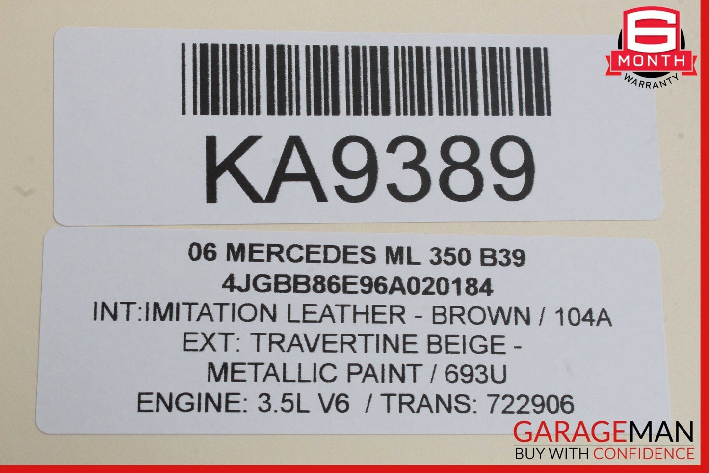 06-13 Mercedes W164 ML350 GL450 Front Left Side Exterior Door Handle Beige