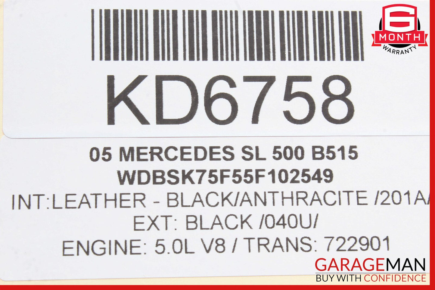 03-06 Mercedes R230 SL500 SL55 AMG Door Keyless Go Entry Antenna Module OEM