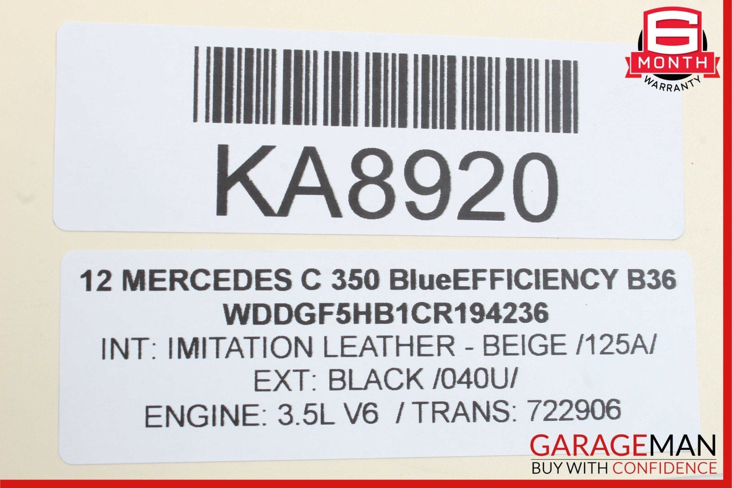 12-14 Mercedes W204 C250 C350 Right Passenger Side Exterior Door Handle Black