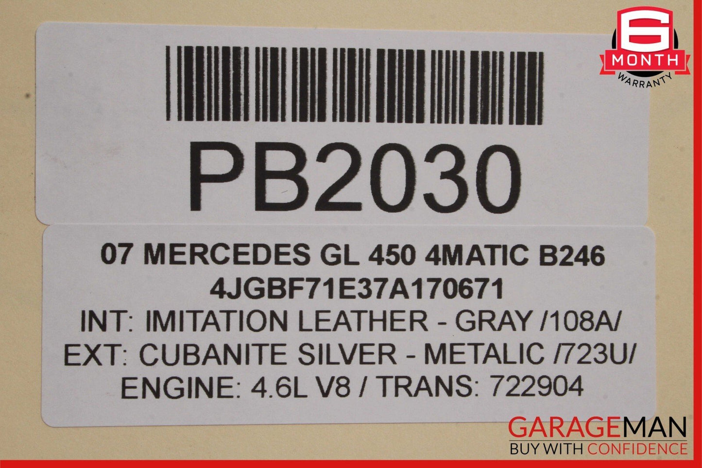 06-12 Mercedes X164 GL450 ML63 AMG Front Bumper Reinforcement Impact Bar Rebar