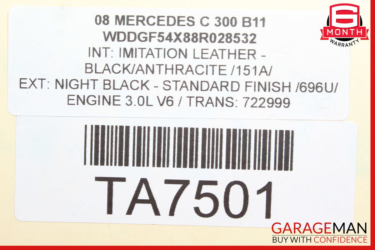 06-11 Mercedes W204 C300 Engine Upper Oil Sump Baffle Pan 2720142102 OEM
