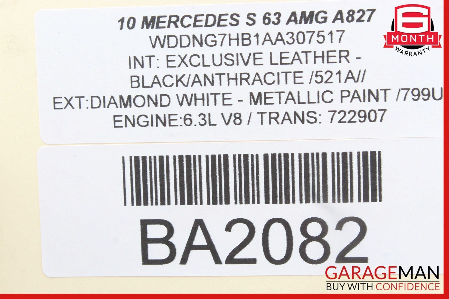 07-13 Mercedes W221 S63 AMG Rear Right Side Keyless Go Exterior Door Handle Grey