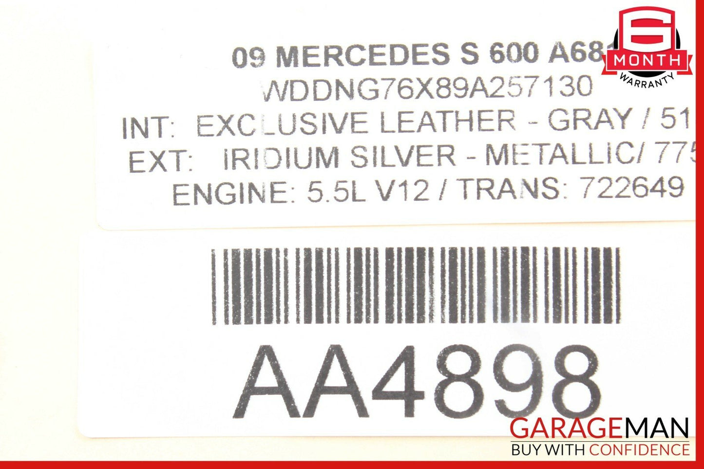 07-14 Mercedes W221 S550 S600 CL550 Dynamic Seats Seat Pressure Vacuum Tank OEM