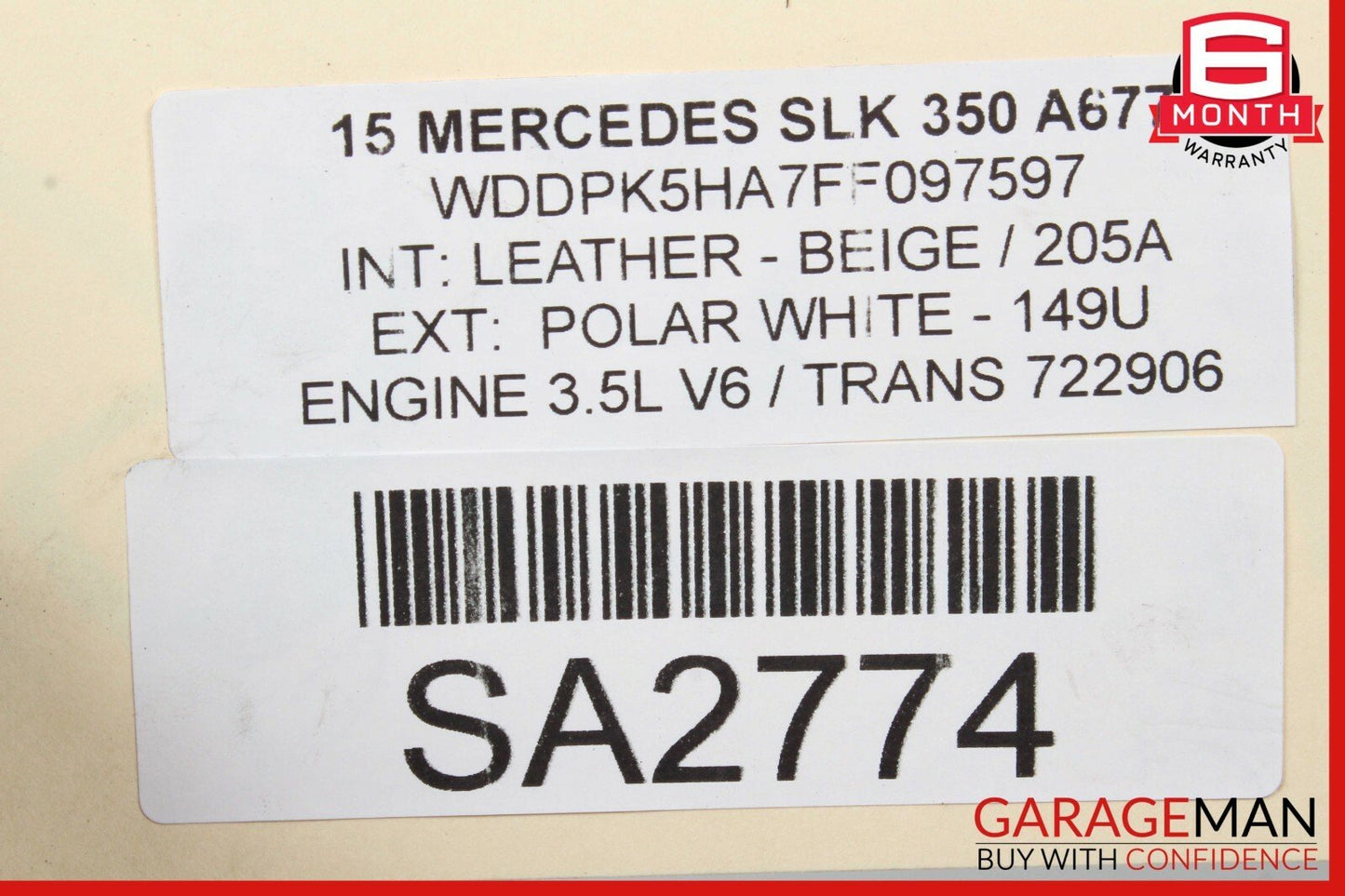 12-20 Mercedes R172 SLK350 SLC300 Power Steering Rack and Pinion OEM