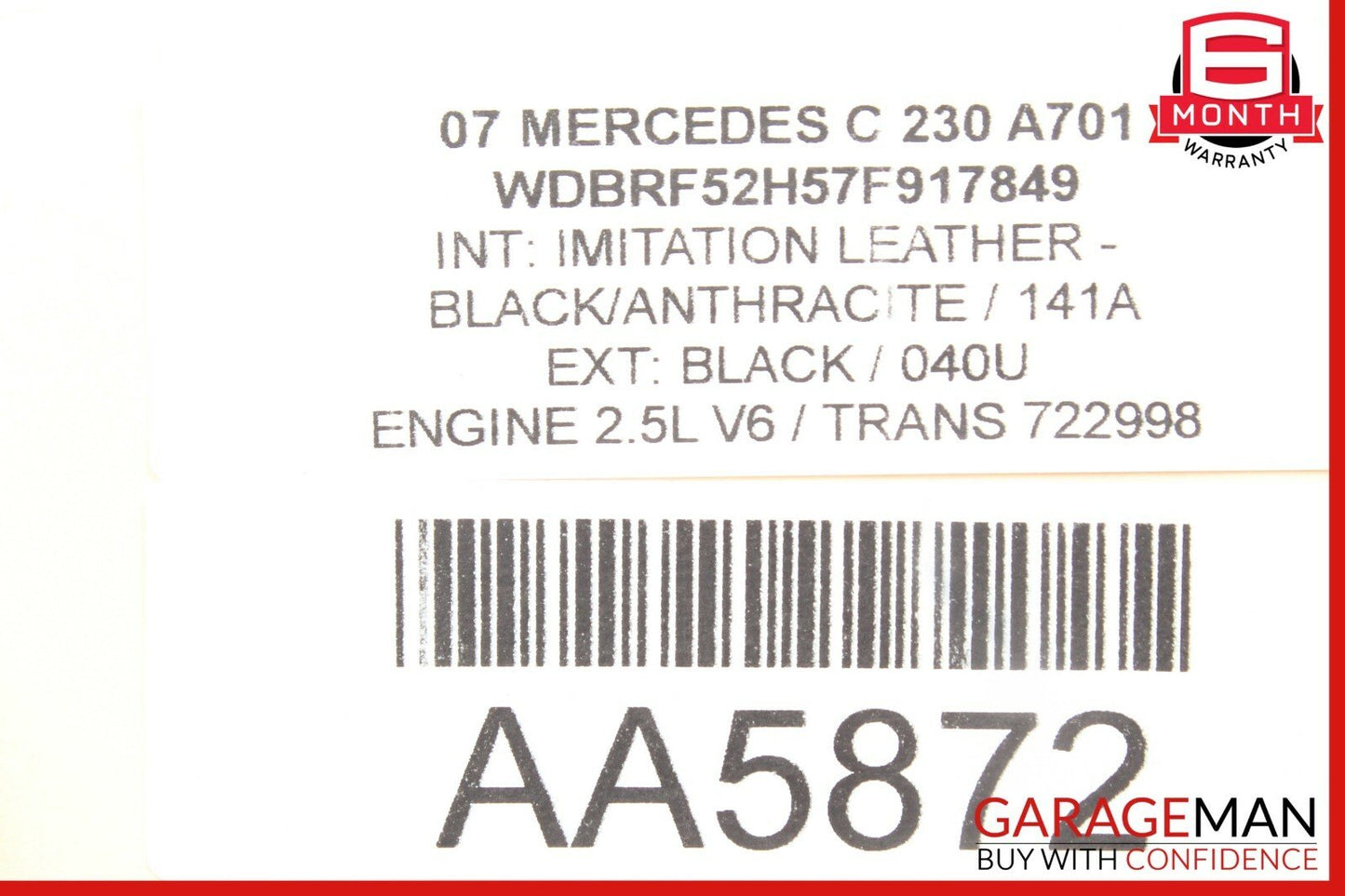 01-07 Mercedes W203 C230 C240 C320 Front Left Side Door Control Module Unit