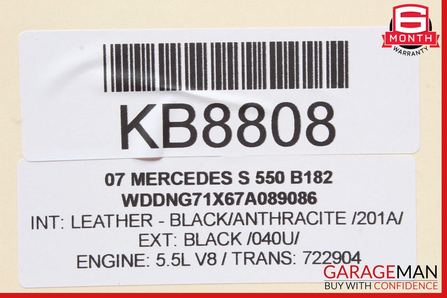 07-09 Mercedes W221 S550 Right Side Mirror Door Rear View Black OEM