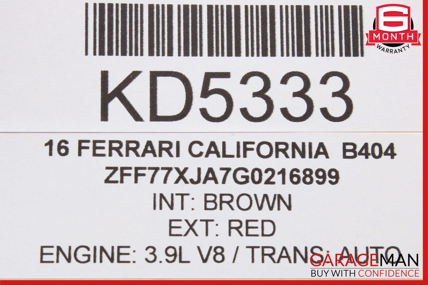 15-18 Ferrari California T Front Left Driver Side Sun Visor 87920400 OEM