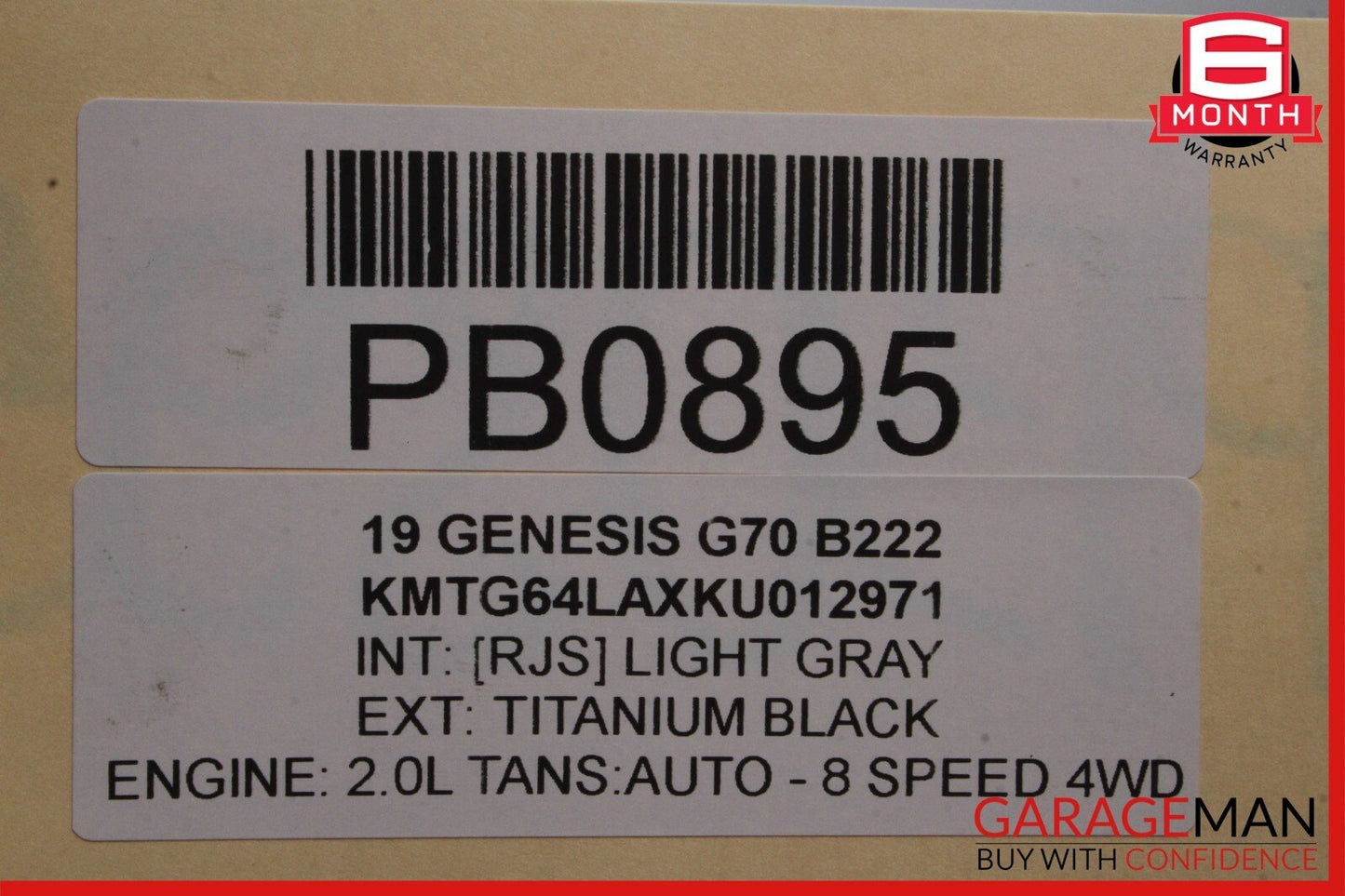 19-22 Genesis G70 2.0 Fuel Gas Gasoline Tank Reservoir w/ Fuel Pump Assembly OEM
