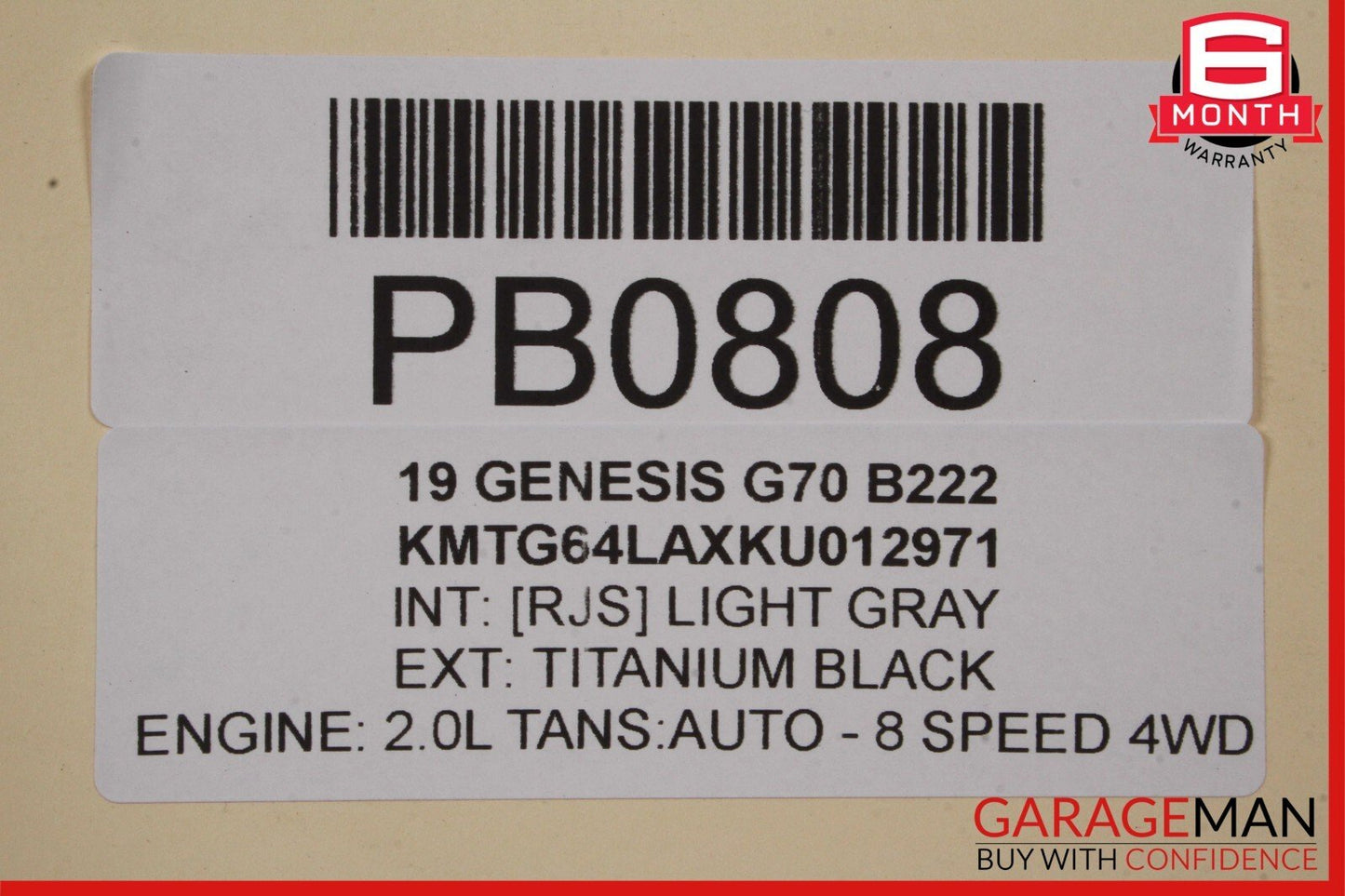 19-21 Genesis G70 Rear Left Driver Side Interior Door Trim Panel Cover Assembly