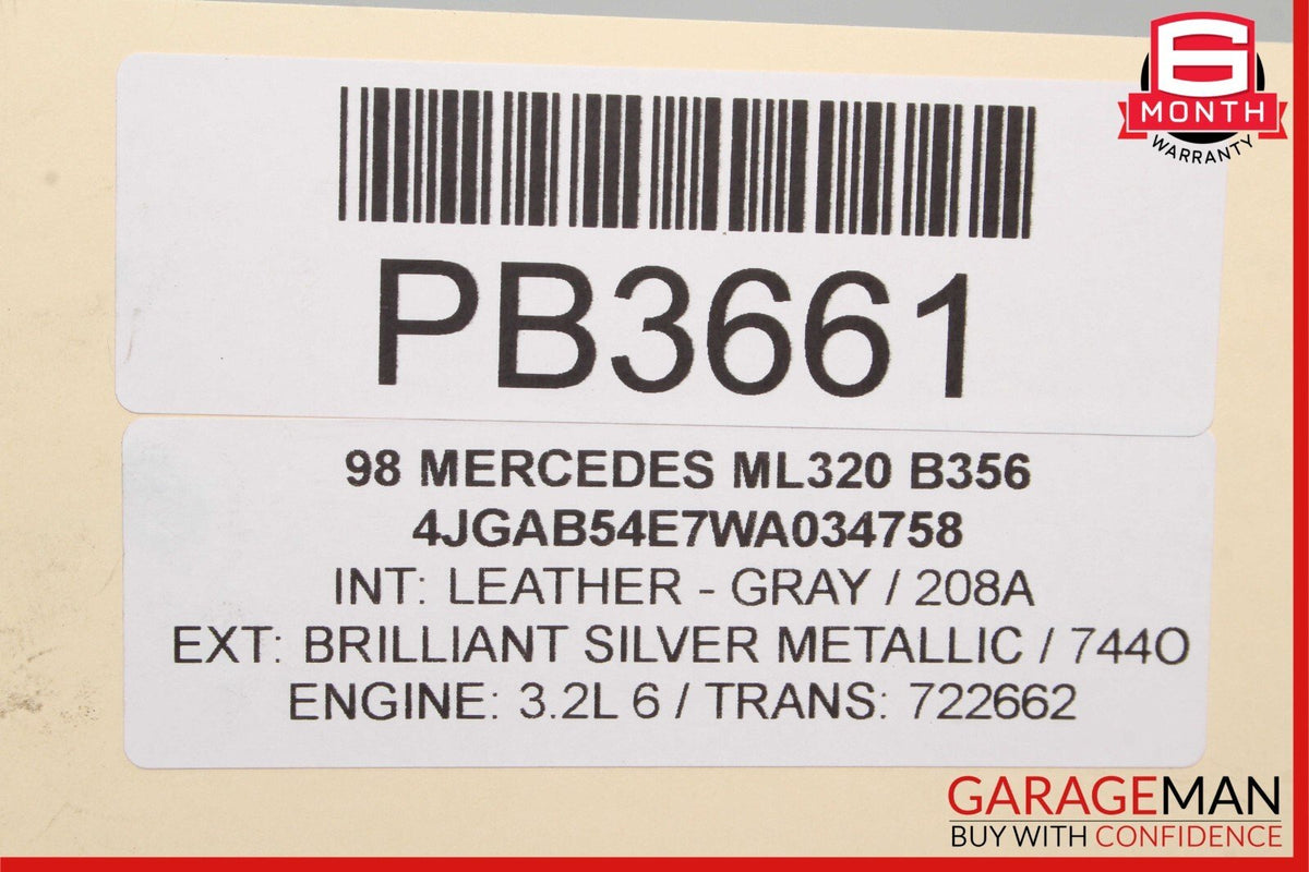 98-05 Mercedes W163 ML500 ML55 AMG Front Upper Radiator Support Core Bar Silver