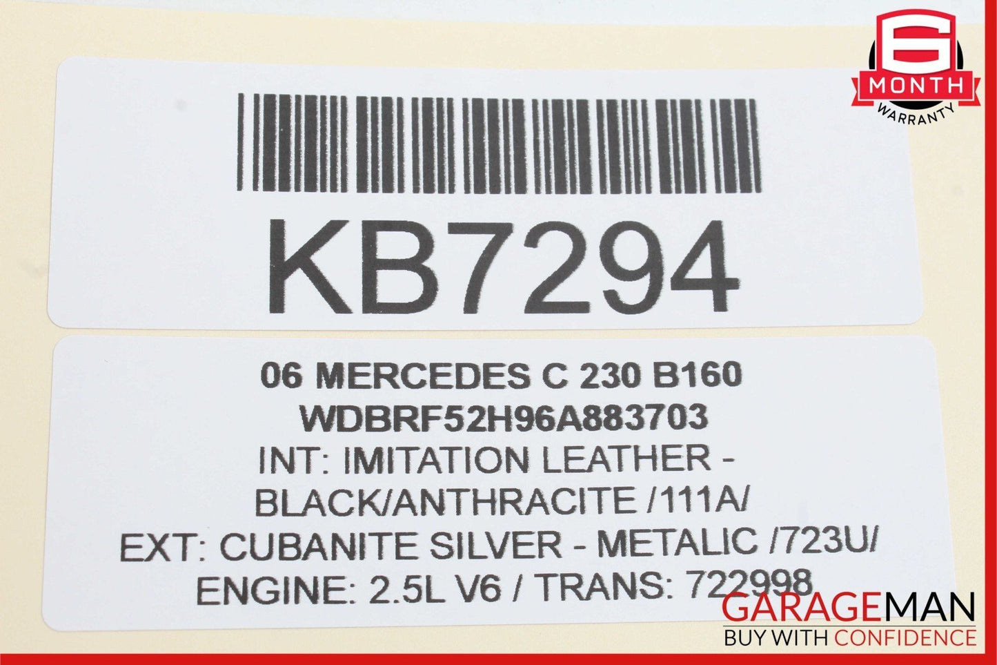 05-07 Mercedes W203 C320 Rear Right Side Exterior Door Handle Cubanite Silver