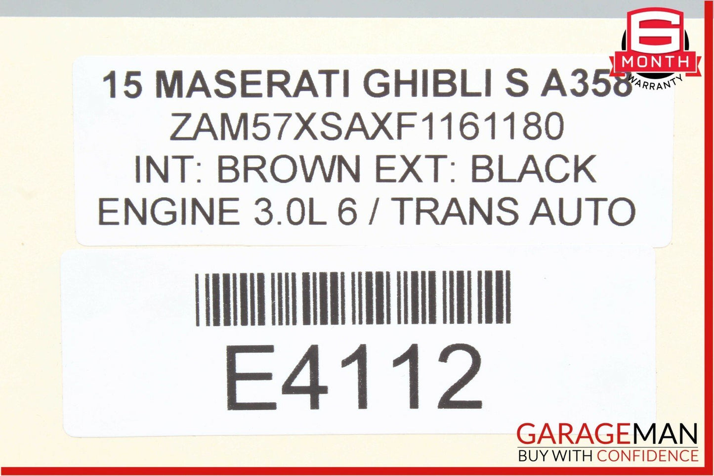 14-17 Maserati Ghibli Rear Right Passenger Complete Exterior Door Frame Panel