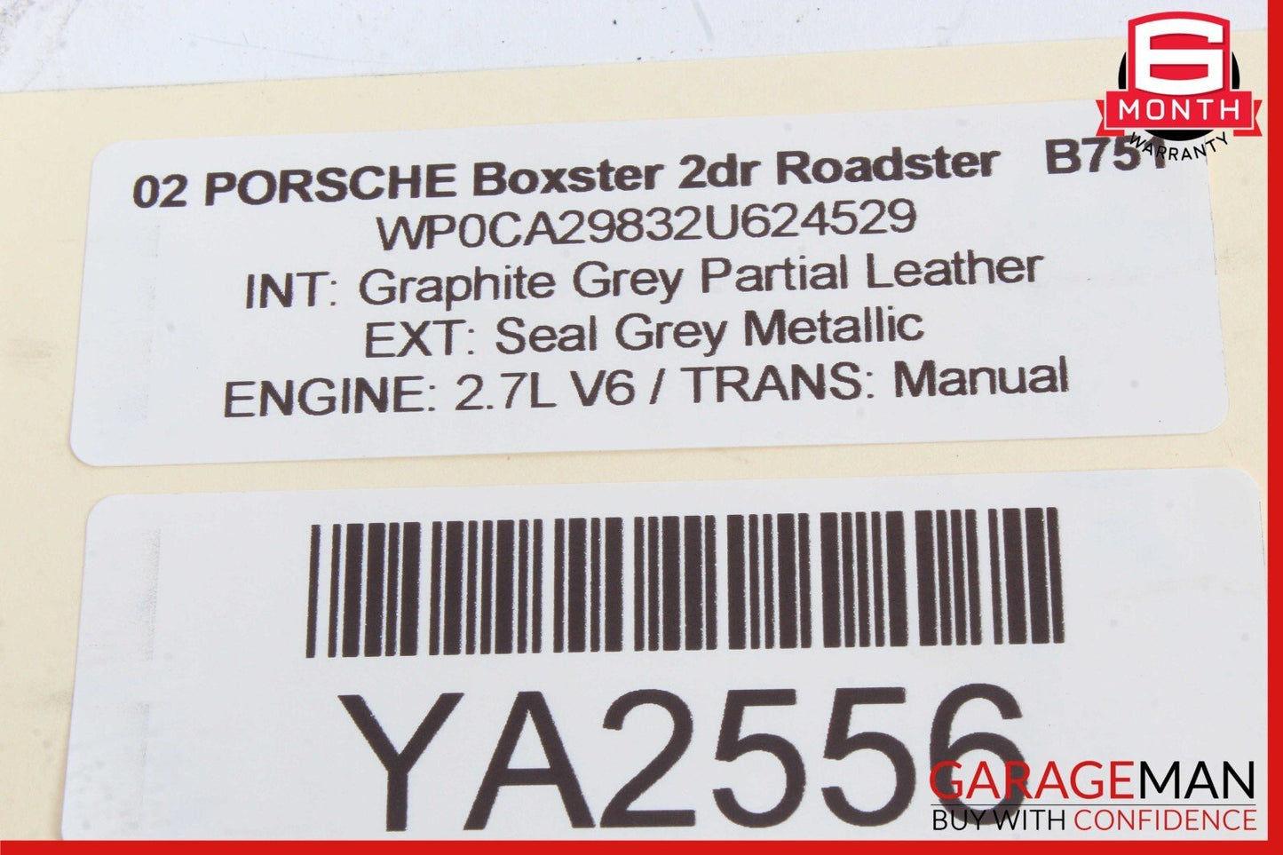 97-04 Porsche Boxster 986 Front Right Side Mirror Door Rear View Graphite Grey