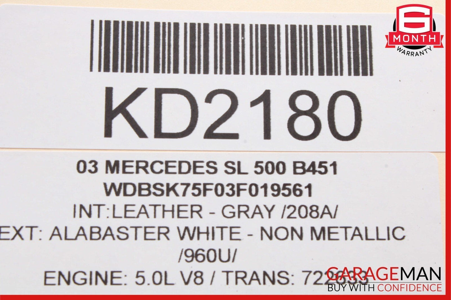 03-08 Mercedes R230 SL500 Front Right Side Convertible Top Latch Catch Lock