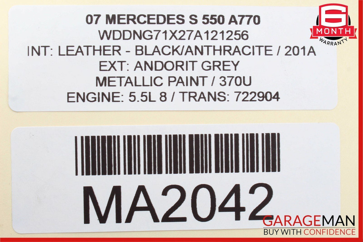 07-13 Mercedes W221 S400 S550 Rear Right Exterior Door Handle Keyless Go Grey