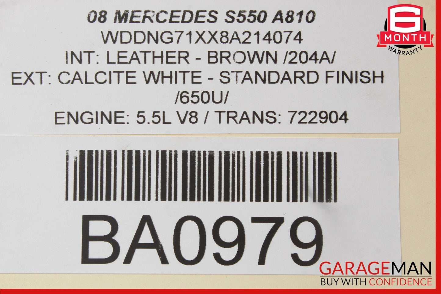 07-13 Mercedes W221 S550 S600 Rear Right Passenger Door Lock Latch Actuator OEM