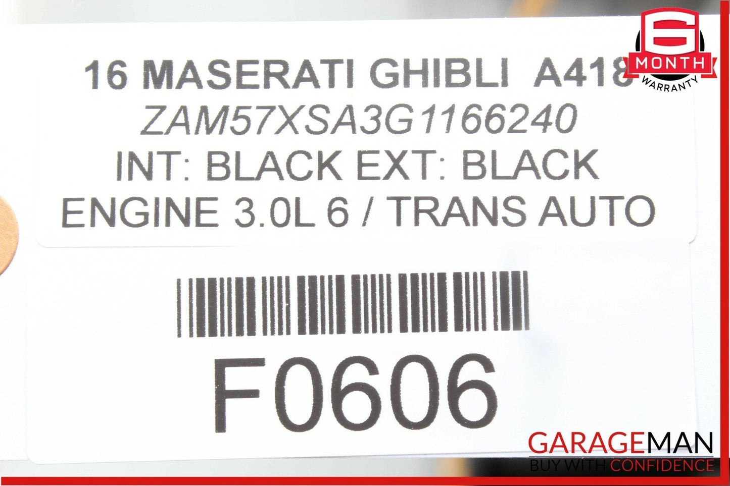 14-17 Maserati Ghibli Rear Center Seatbelt Seat Belt Retractor Assembly Black