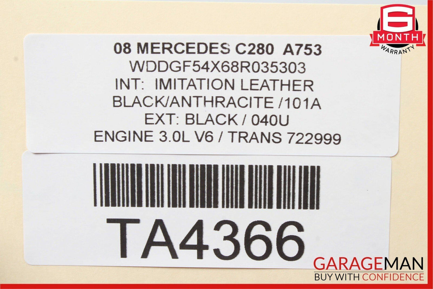 08-14 Mercedes W204 C280 AMG Sport Sedan Left Side Skirt Rocker Panel Black