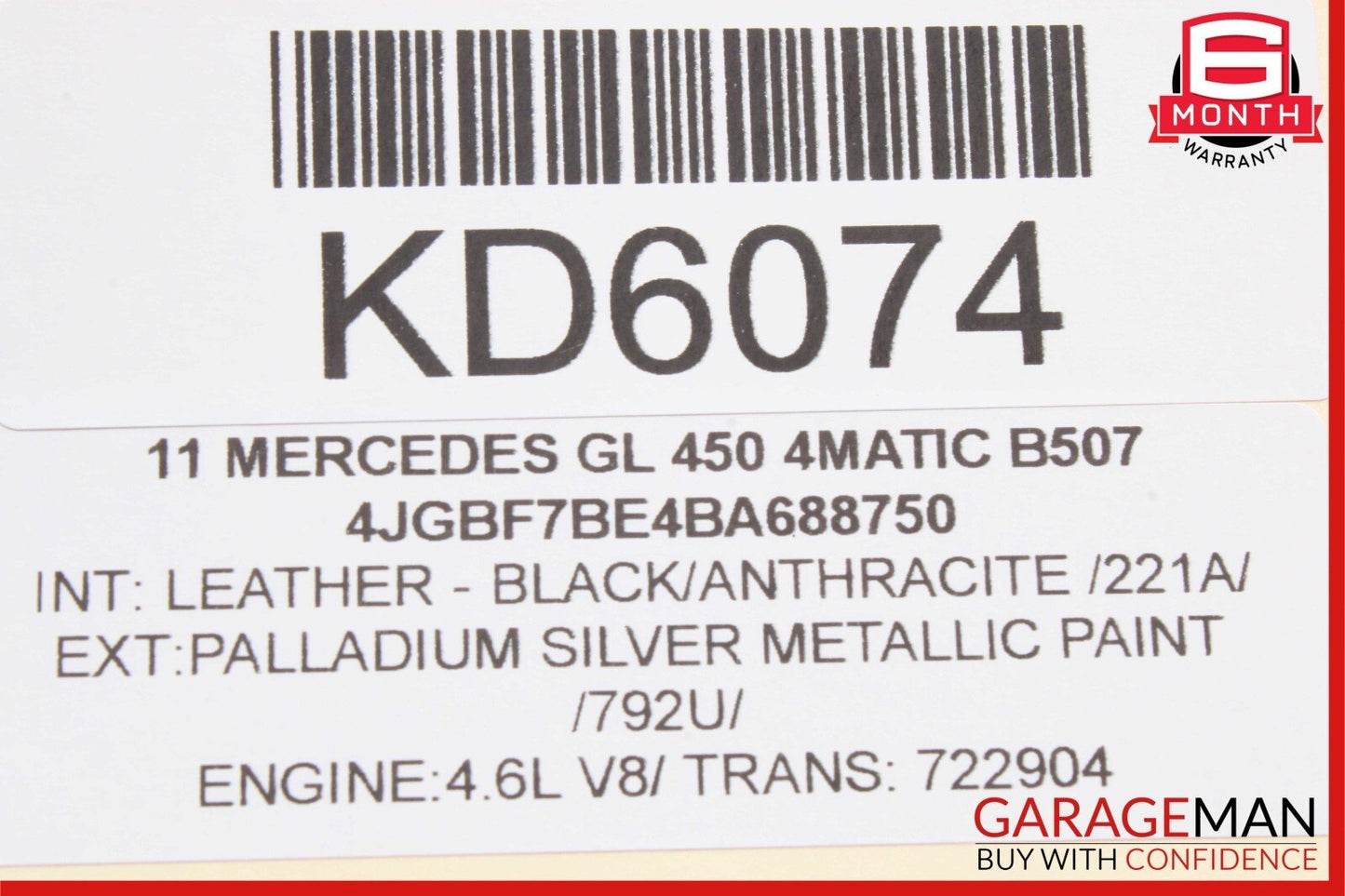 06-13 Mercedes GL450 GL550 ML350 Front Right Side Exterior Door Handle Silver
