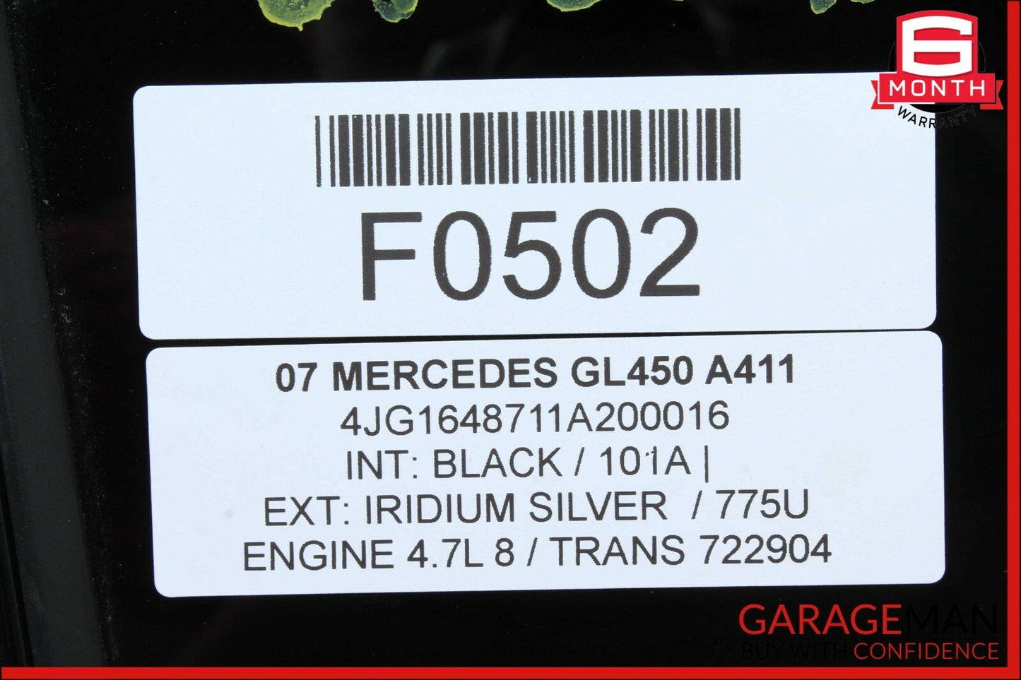07-12 Mercedes X164 GL450 Quarter Window Glass Rear Left Driver Side OEM