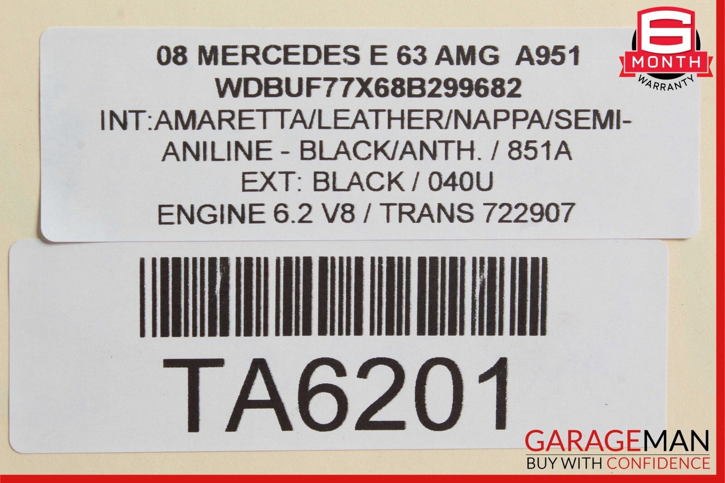 07-09 Mercedes W211 E63 AMG Left Power Steering Rack & Pinion Tie Rod Boot OEM