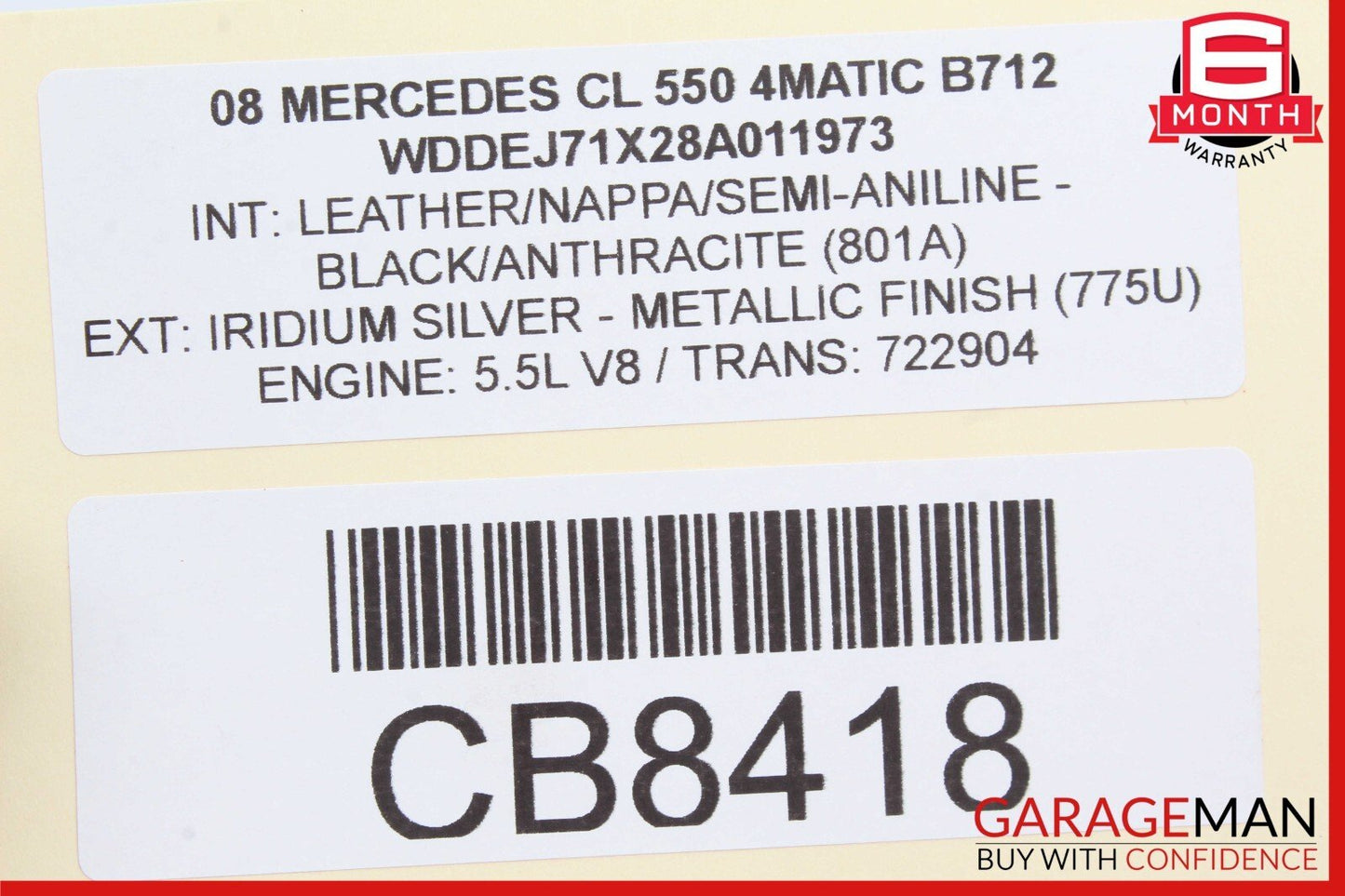 07-09 Mercedes W216 CL550 CL63 AMG Front Right Side Mirror Door Rear View OEM