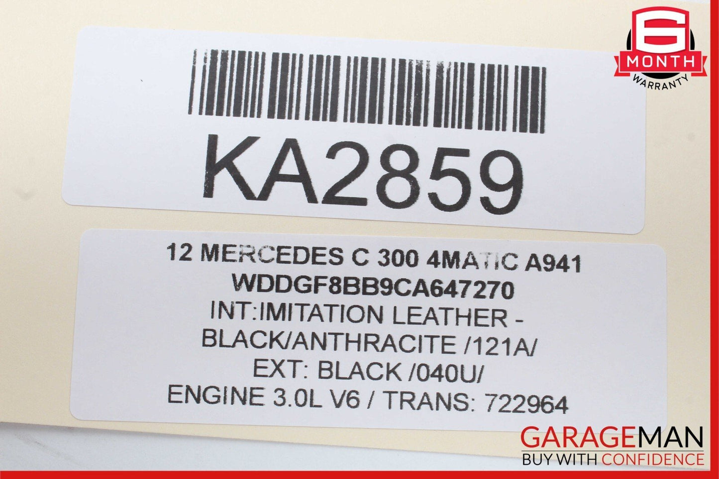 12-14 Mercedes W204 C250 C300 Rear Left Side Exterior Door Handle Black OEM