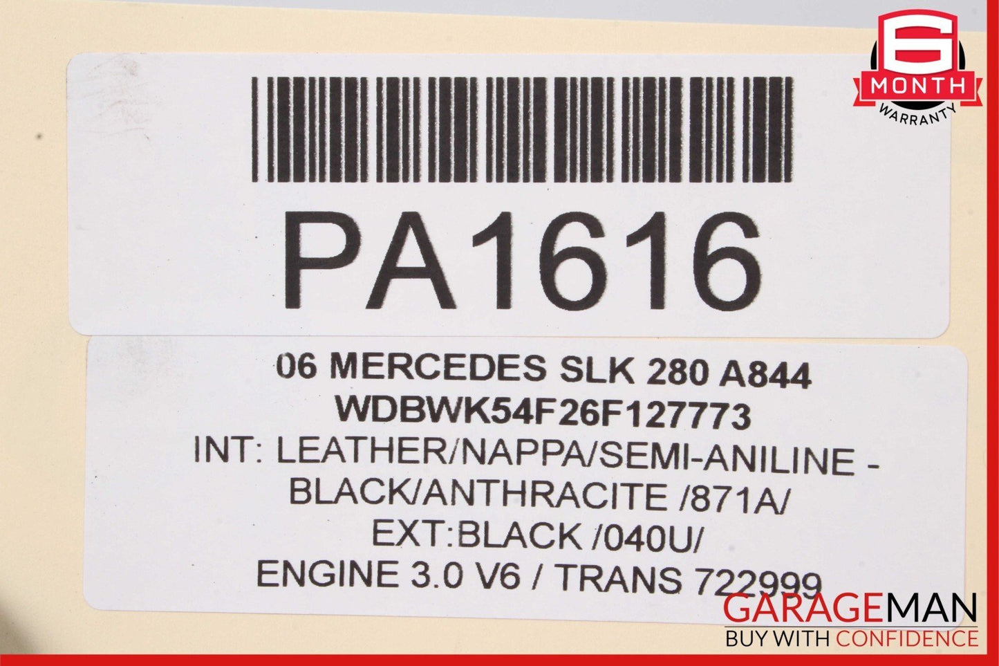06-11 Mercedes R171 SLK300 SLK280 Rear Axle Driveshaft Drive Shaft Propeller OEM