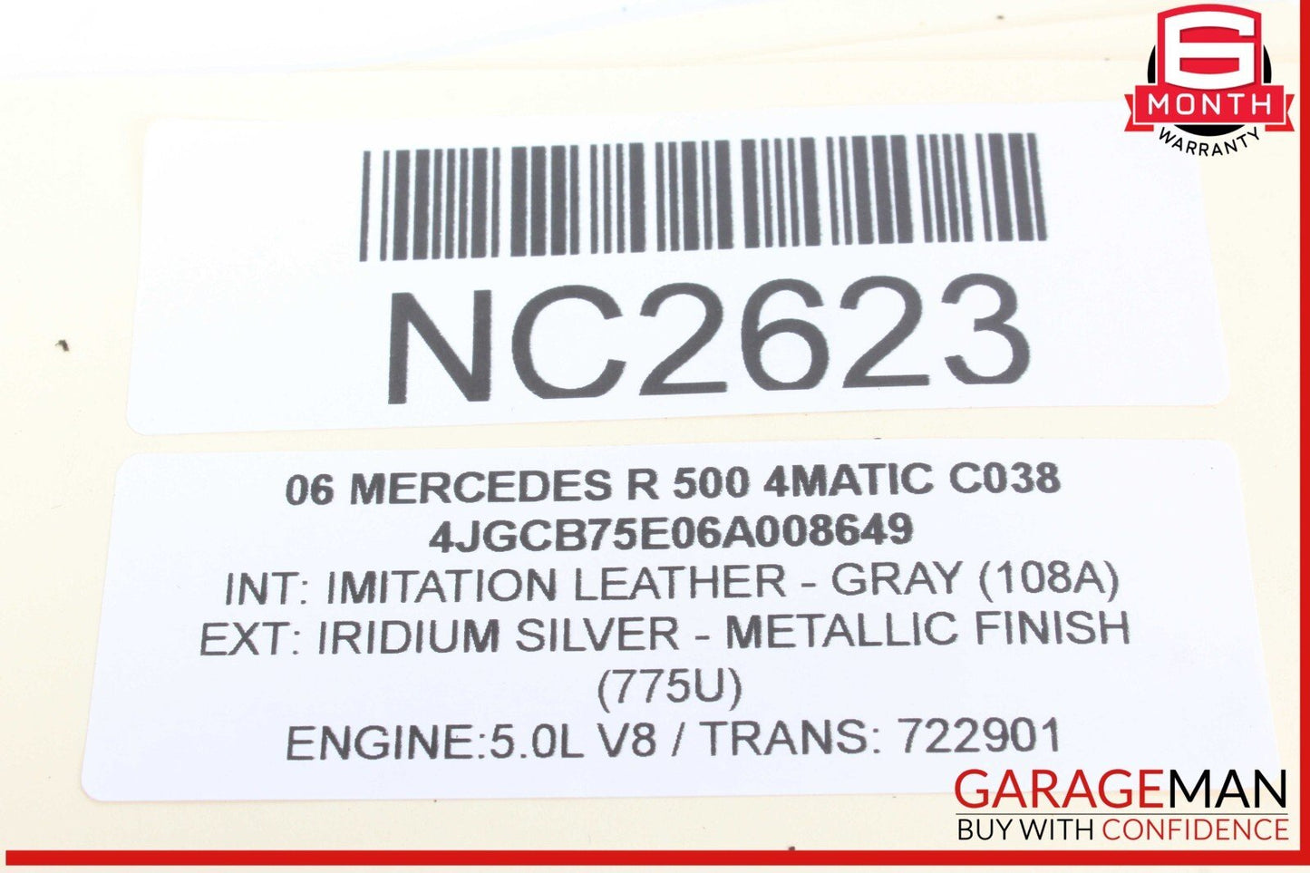 06-13 Mercedes W251 R500 4MATIC Rear Center Console Cup Holder / Ashtray Gray