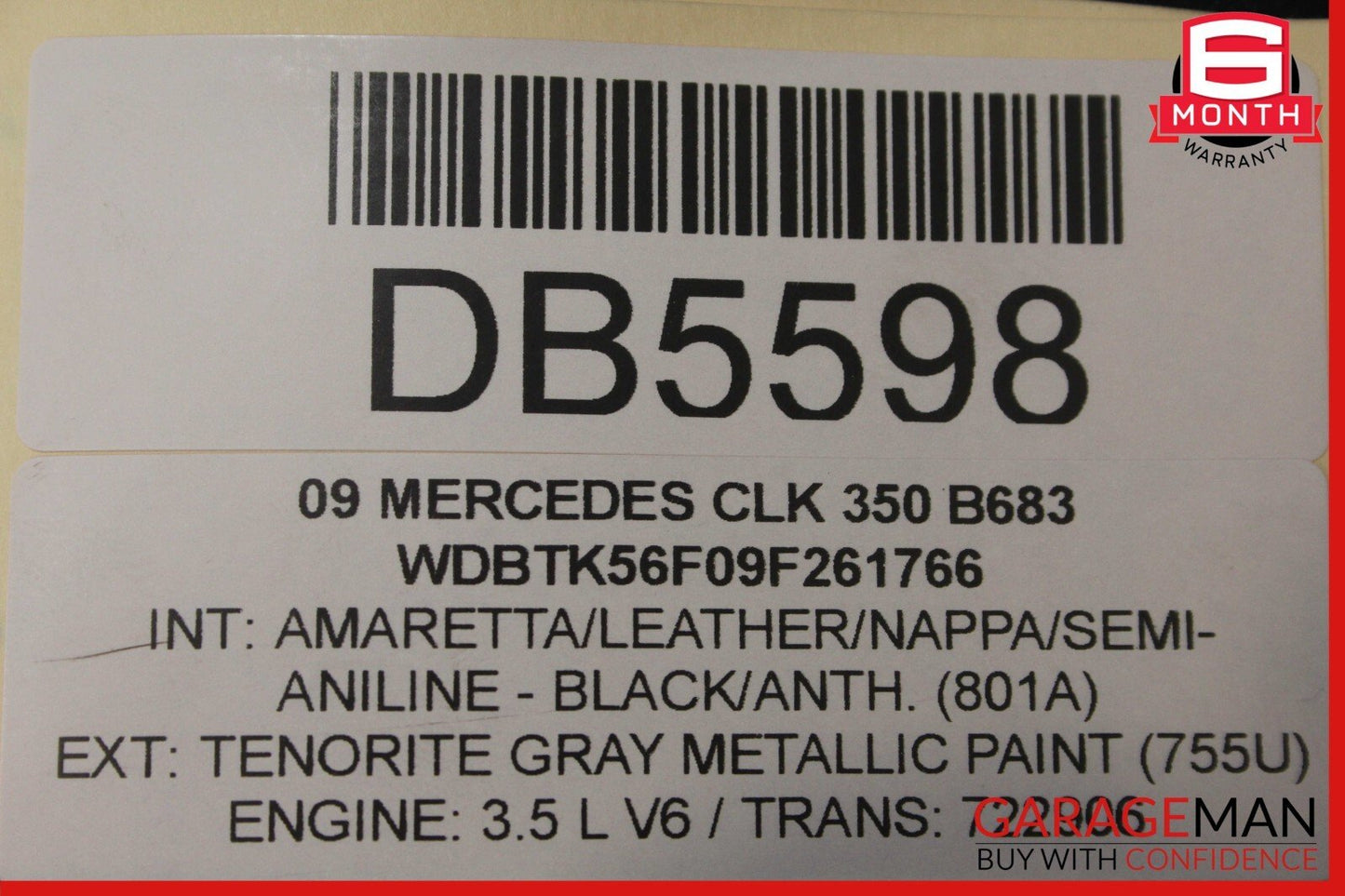 06-09 Mercedes W209 CLK350 Front Right Interior Door Panel Trim Assy Black