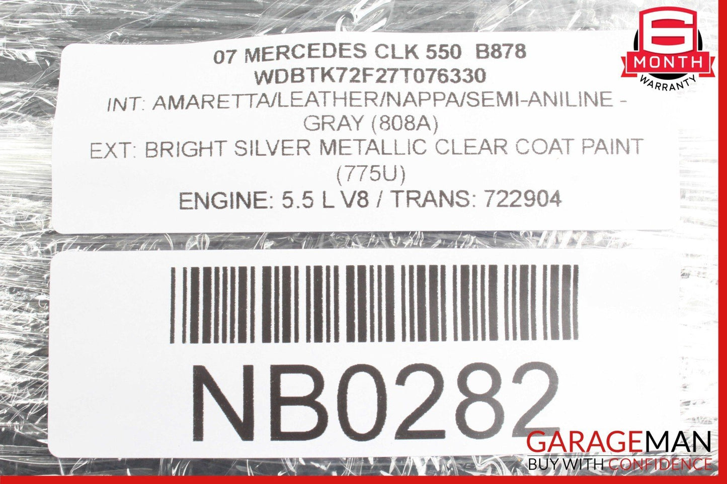 06-09 Mercedes W209 CLK550 Front Left or Right Seat Headrest Head Rest OEM
