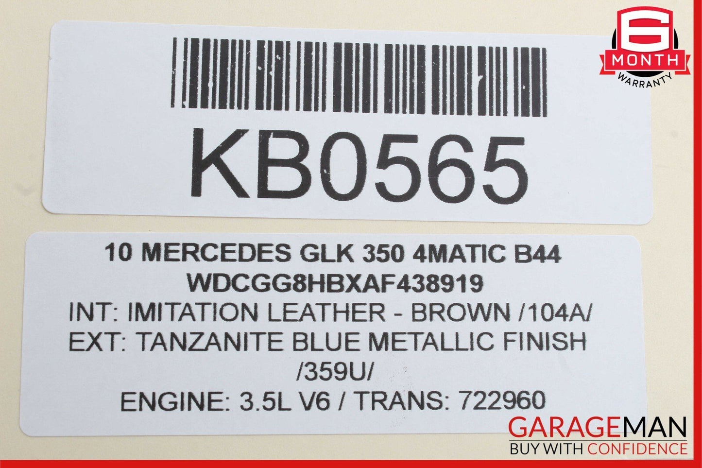 09-15 Mercedes X204 GLK350 Rear Left Driver Side Brake Caliper OEM