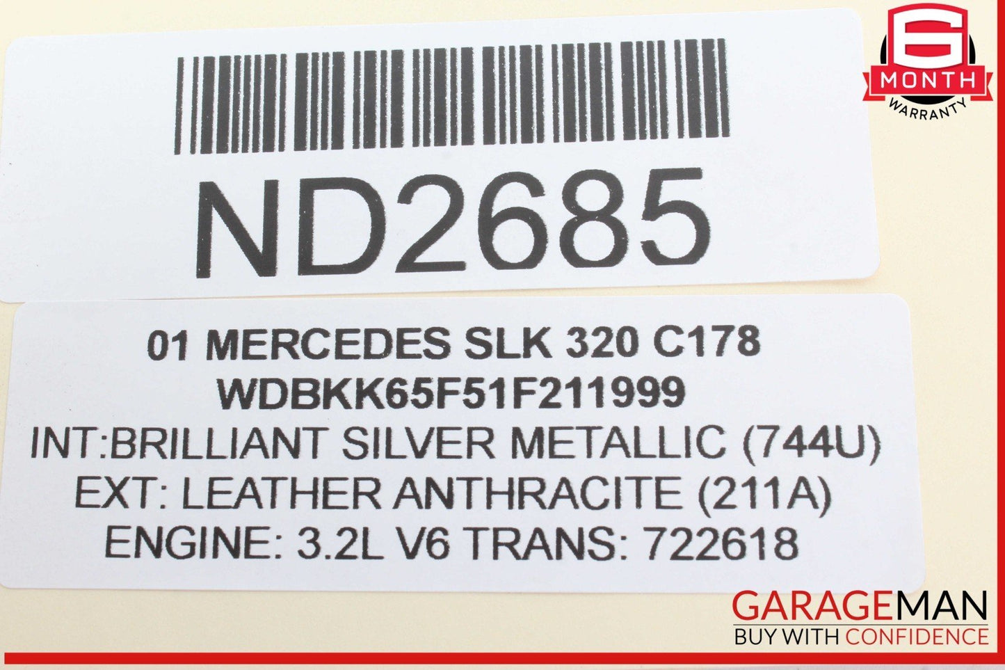 01-04 Mercedes R170 SLK320 Front Left Driver Side Exterior Door Handle OEM
