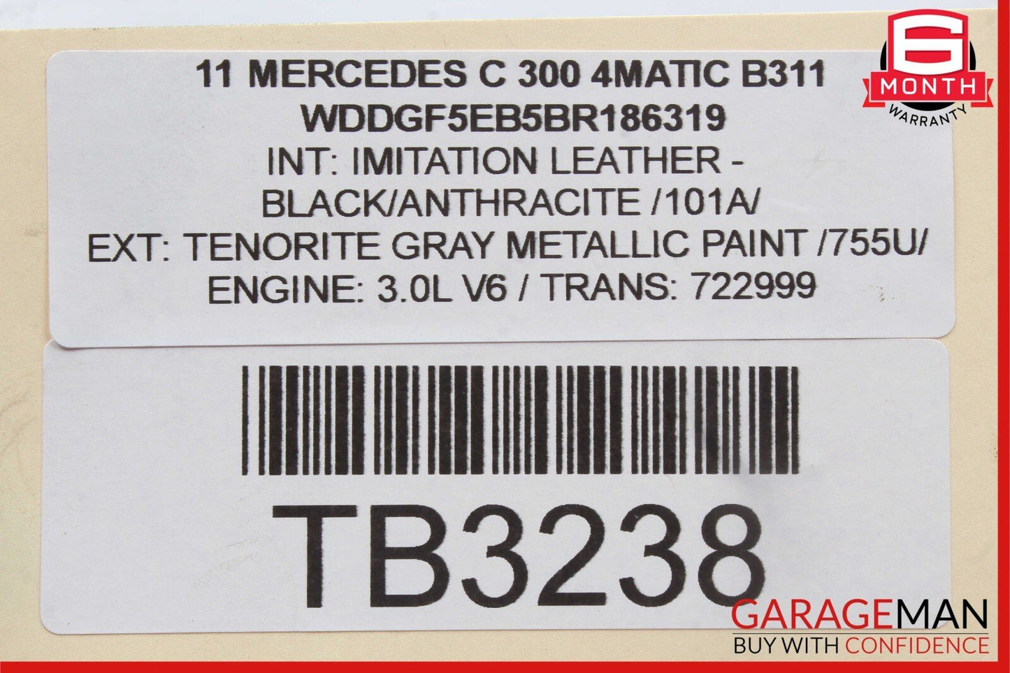 08-14 Mercedes W204 C300 C250 C280 Upper Radiator Core Support Bar Black OEM