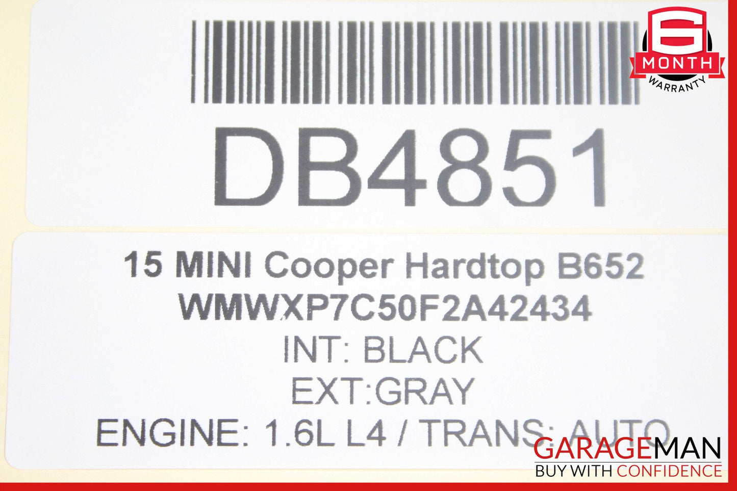 14-16 Mini Cooper Hardtop Rear Trunk Lid Hatch Tailgate OEM