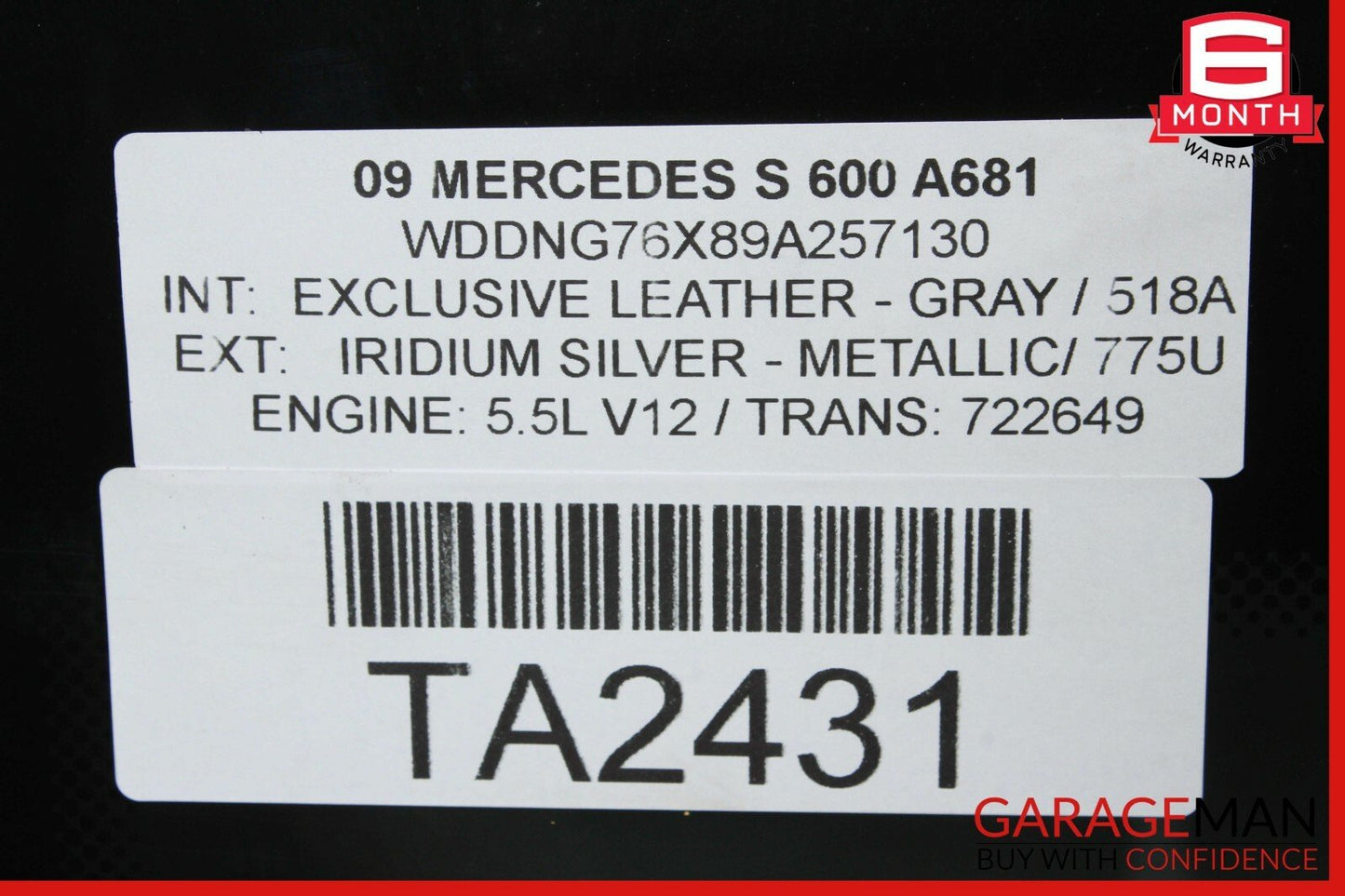 07-13 Mercedes W221 S400 S600 S63 AMG Rear Windshield Wind Shield Back Glass OEM