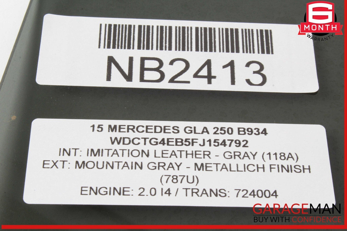 15-20 Mercedes X156 GLA250 GLA45 AMG Rear Left Side Door Window Glass OEM
