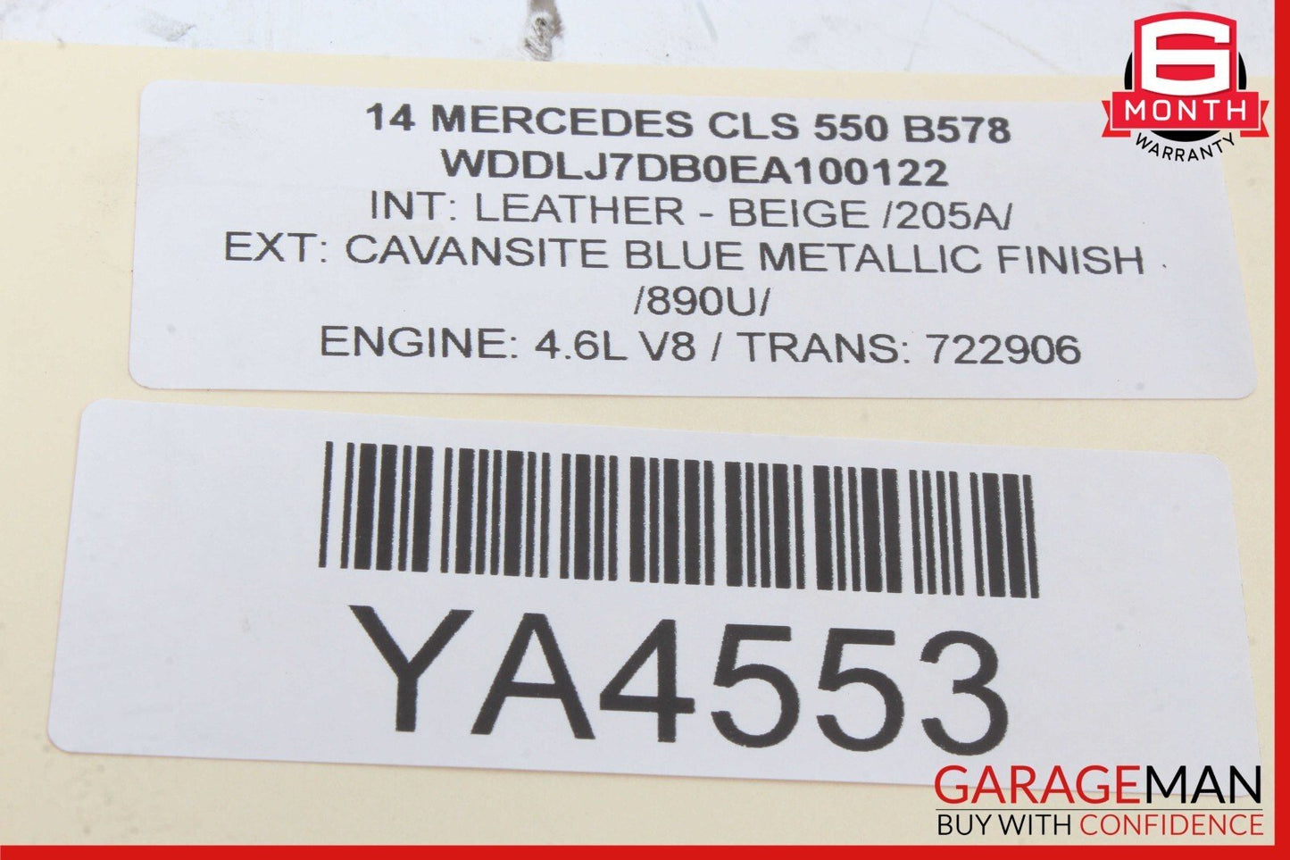 12-18 Mercedes W218 CLS550 Rear Left Side Exterior Door Handle Keyless Go OEM