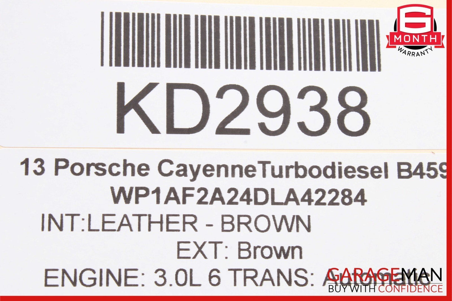 11-17 Porsche Cayenne 958 S Rear Left Side Door Window Regulator Motor OEM