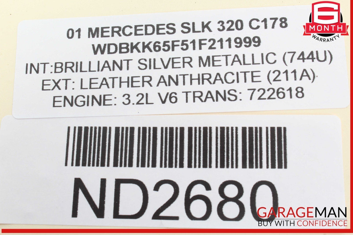 01-04 Mercedes R170 SLK320 Front Right Passenger Side Exterior Door Handle OEM